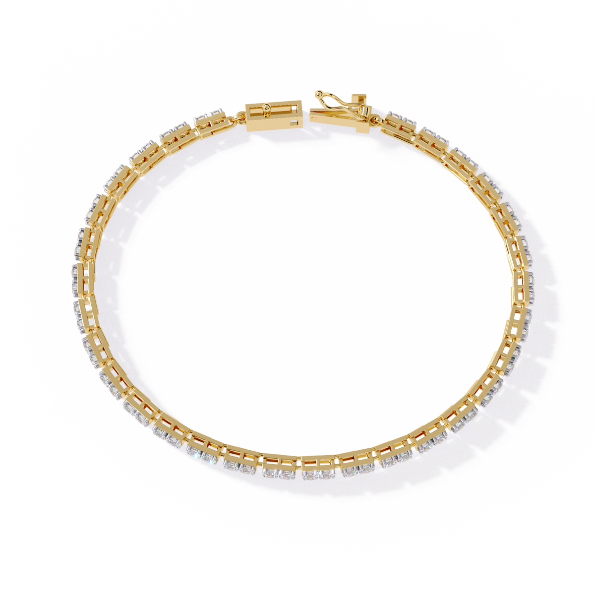 Yellow Gold Classic Prong-Set Diamond Tennis Bracelet