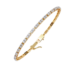 Yellow Gold Classic Prong-Set Diamond Tennis Bracelet