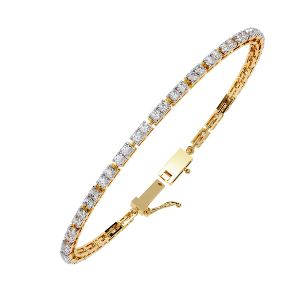 Yellow Gold Classic Prong-Set Diamond Tennis Bracelet