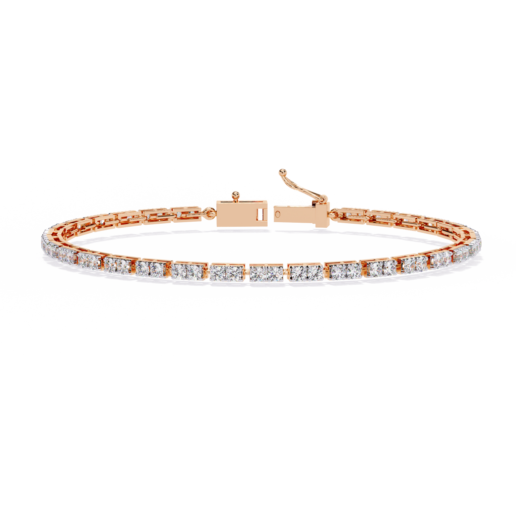 Rose Gold Classic Four-Prong Tennis Diamond Bracelet