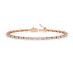 Rose Gold Classic Four-Prong Tennis Diamond Bracelet