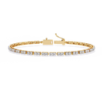 Yellow Gold Classic Prong-Set Diamond Tennis Bracelet