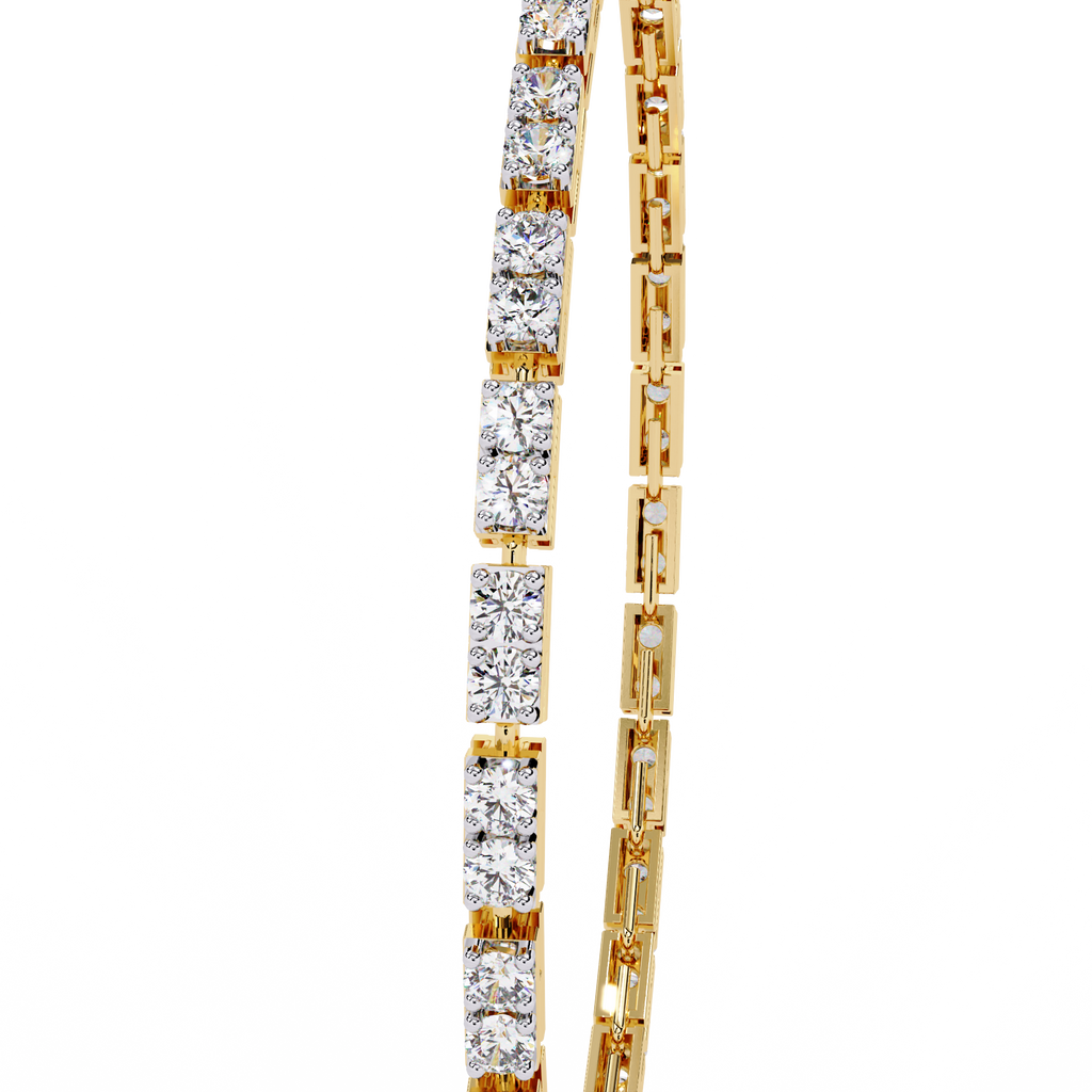 Yellow Gold Classic Prong-Set Diamond Tennis Bracelet