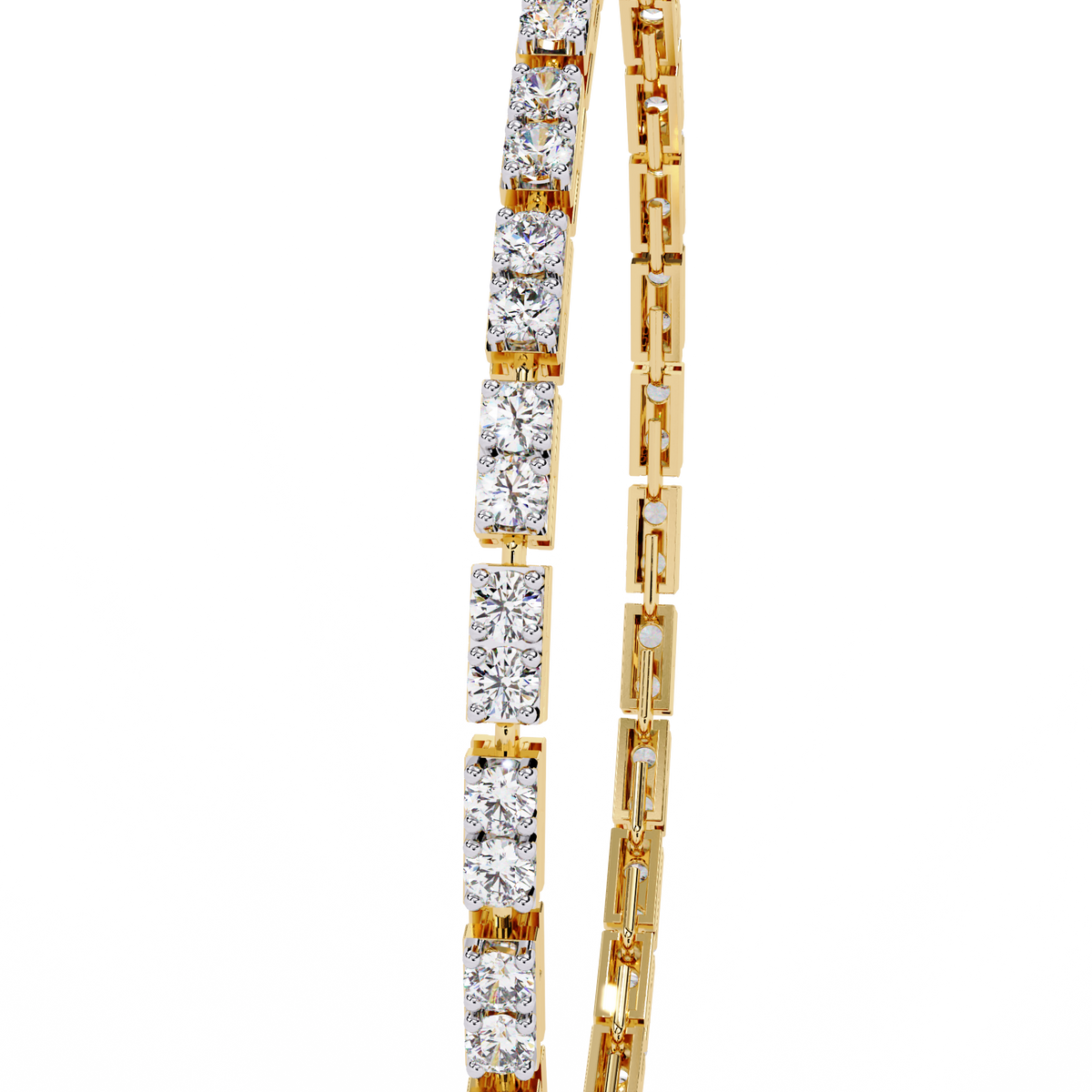 Yellow Gold Classic Prong-Set Diamond Tennis Bracelet