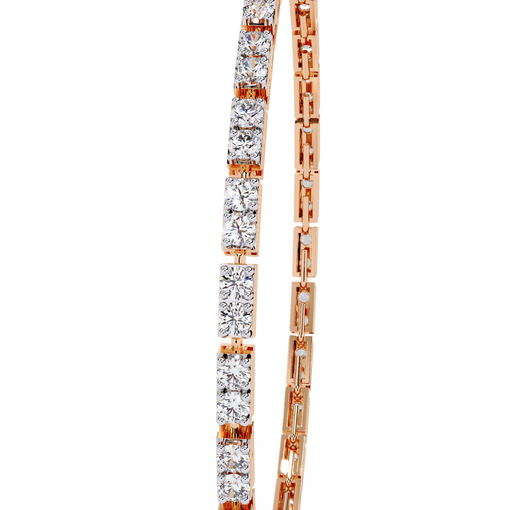 Rose Gold Classic Four-Prong Tennis Diamond Bracelet