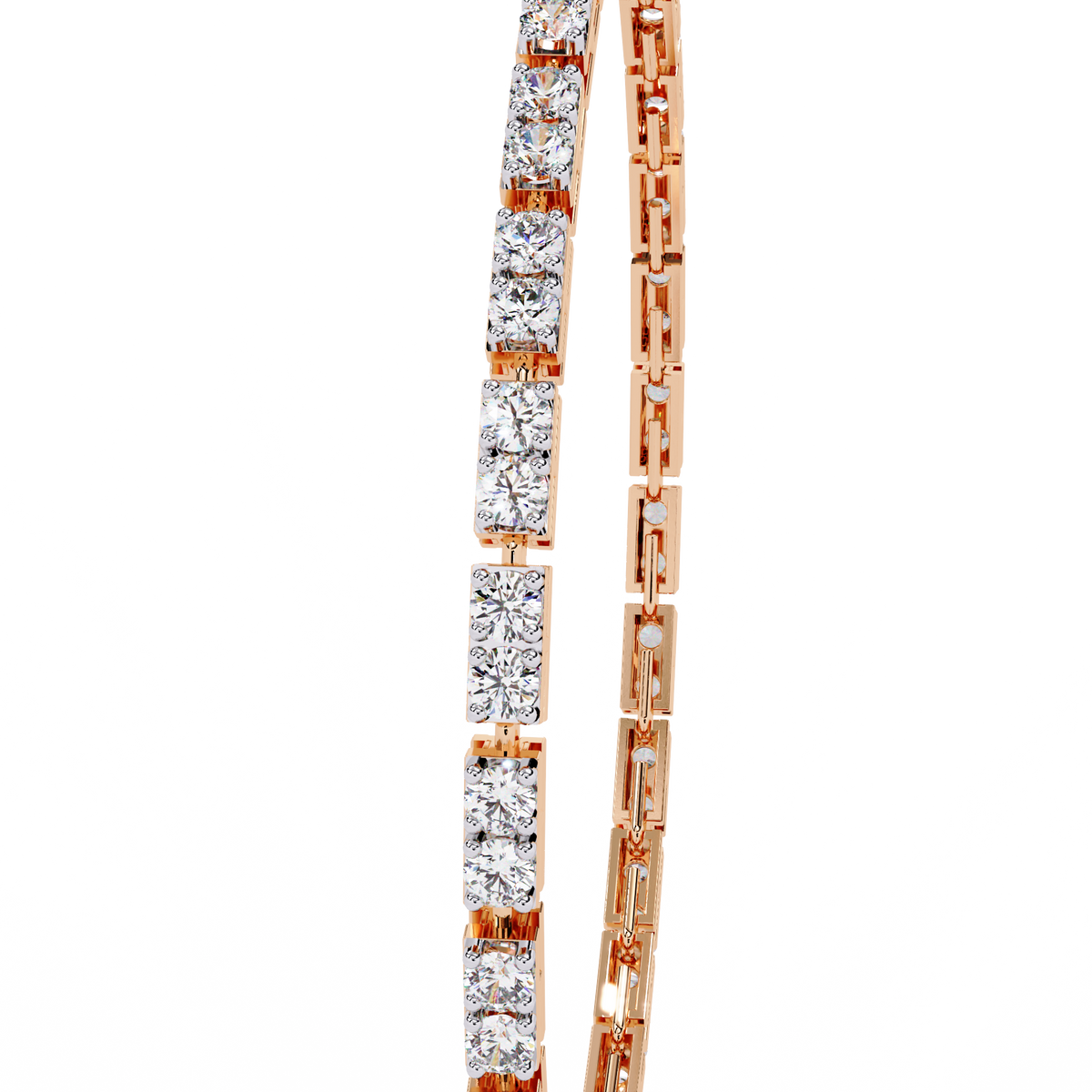 Rose Gold Classic Four-Prong Tennis Diamond Bracelet