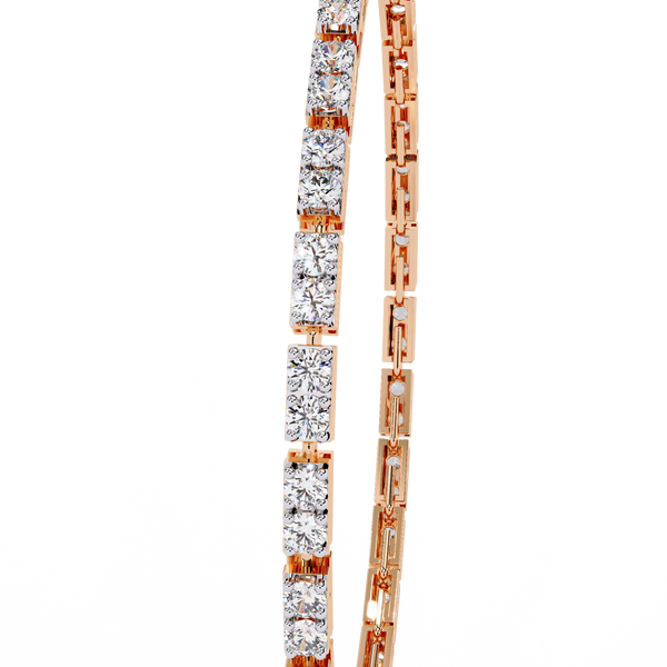 Rose Gold Classic Four-Prong Tennis Diamond Bracelet