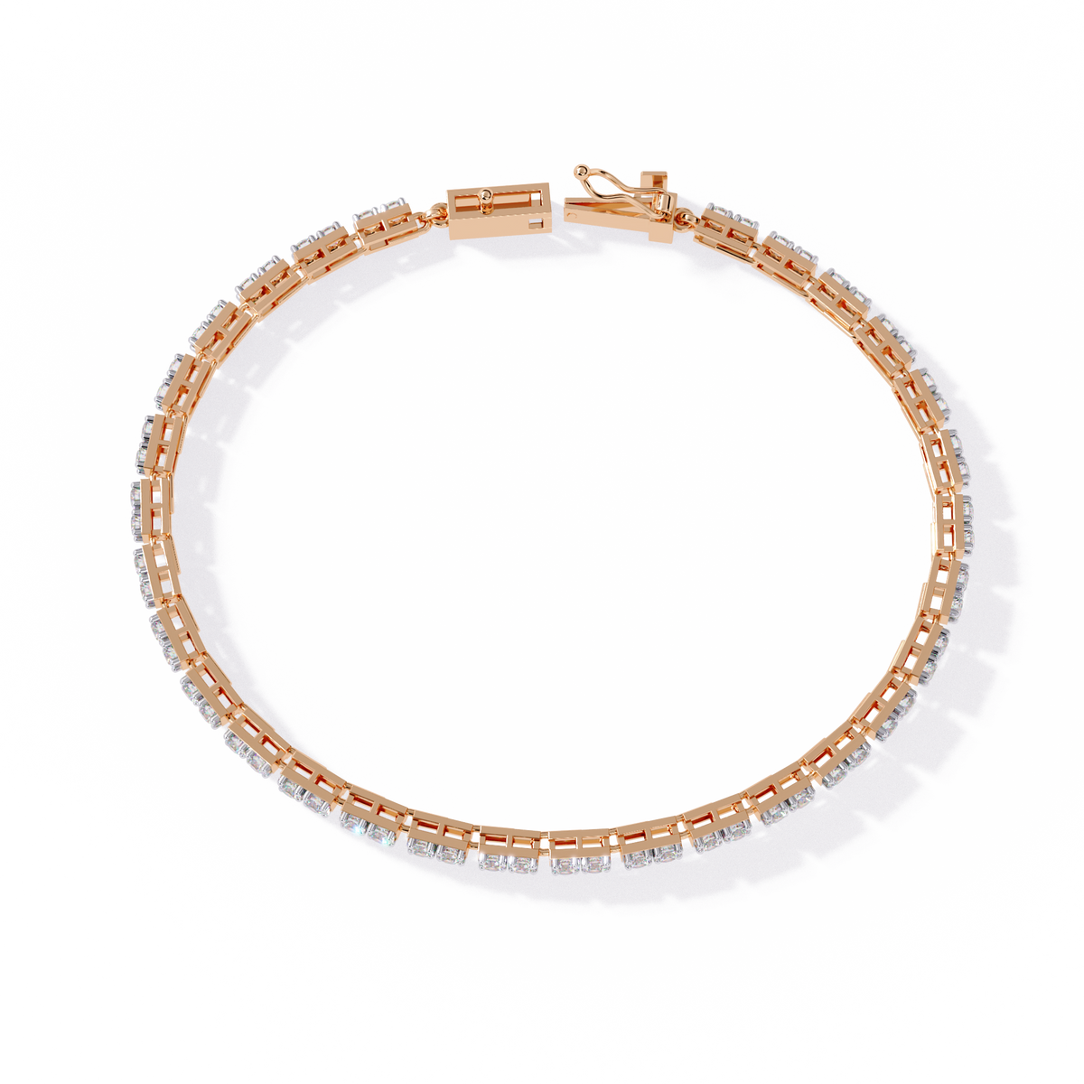 Rose Gold Classic Four-Prong Tennis Diamond Bracelet