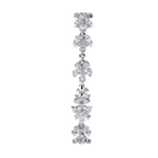 White Gold Floral Cluster Diamond Line Bracelet