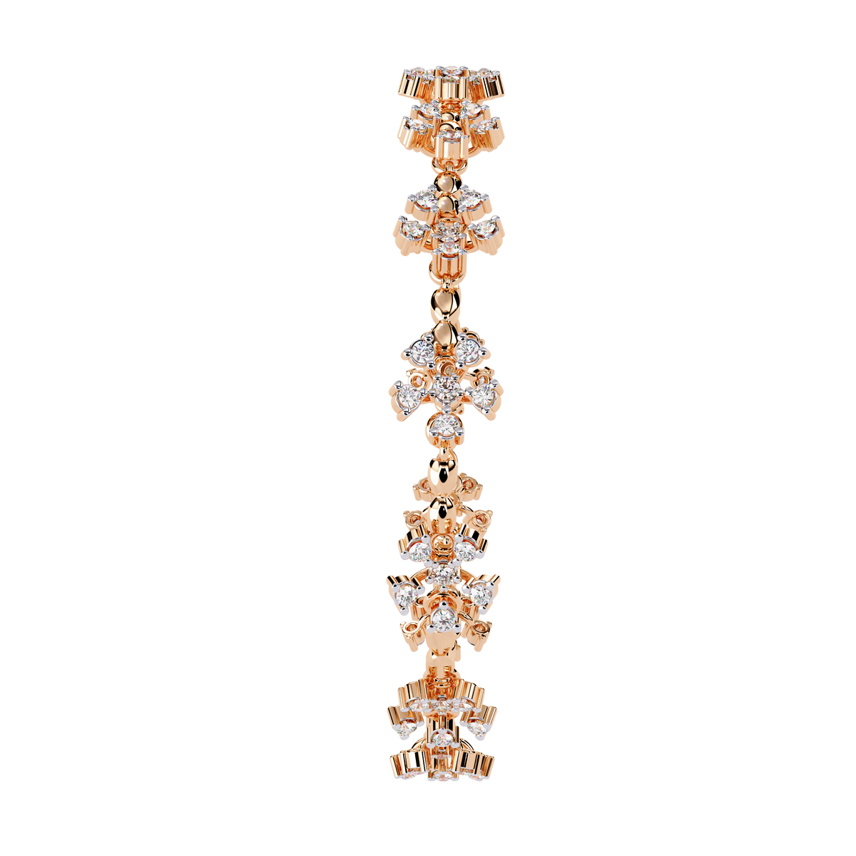 Rose Gold Wildflower Cluster Diamond Bracelet