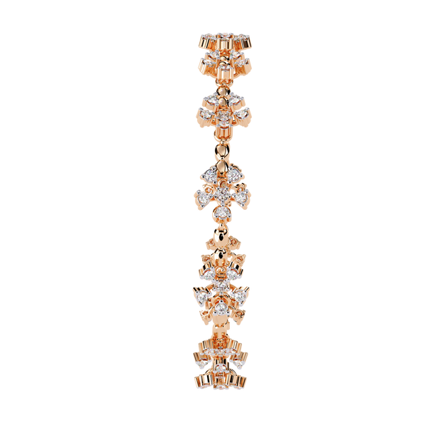 Rose Gold Wildflower Cluster Diamond Bracelet