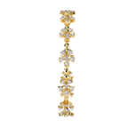 Yellow Gold Floral Cluster Diamond Line Bracelet