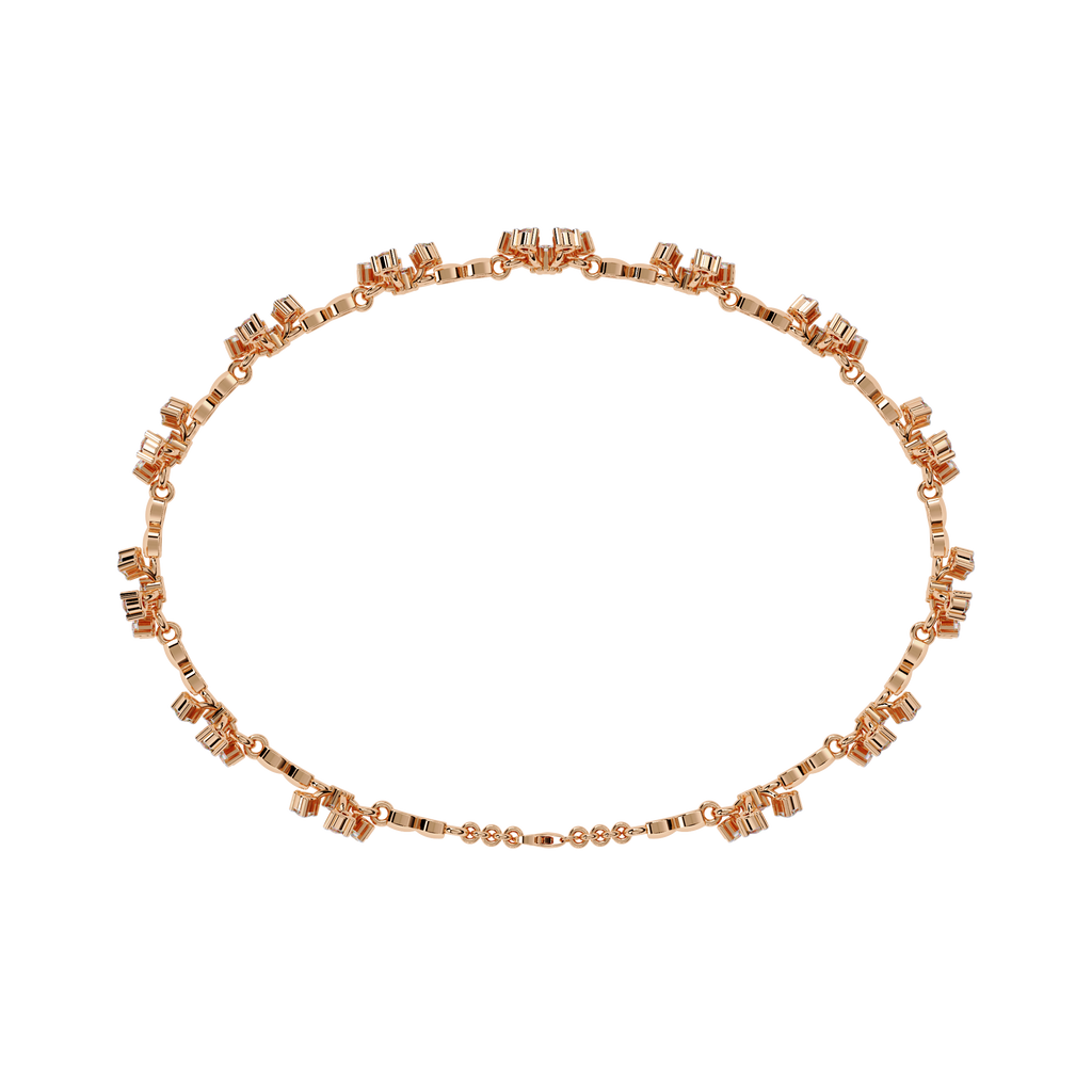 Rose Gold Wildflower Cluster Diamond Bracelet
