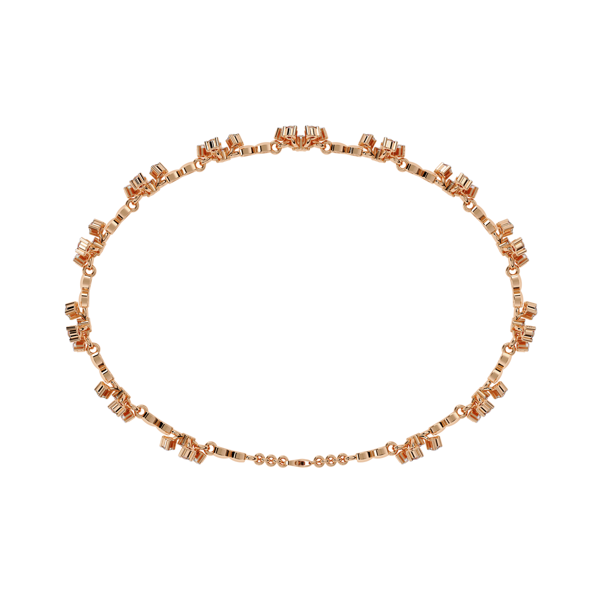 Rose Gold Wildflower Cluster Diamond Bracelet