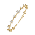 Yellow Gold Floral Cluster Diamond Line Bracelet