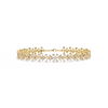 Yellow Gold Diamond Flower Cluster Wide Bracelet