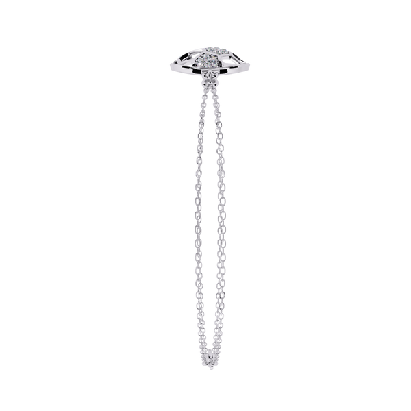 White Gold Diamond Honeycomb Sphere Double Chain Bracelet