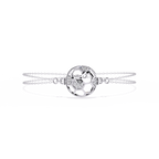 White Gold Diamond Honeycomb Sphere Double Chain Bracelet