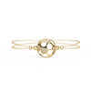 Yellow Gold Openwork Hexagon Disc Triple Chain Bracelet