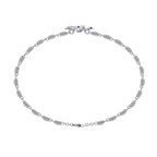 White Gold Diamond Four-Petal Flower Box Link Bracelet