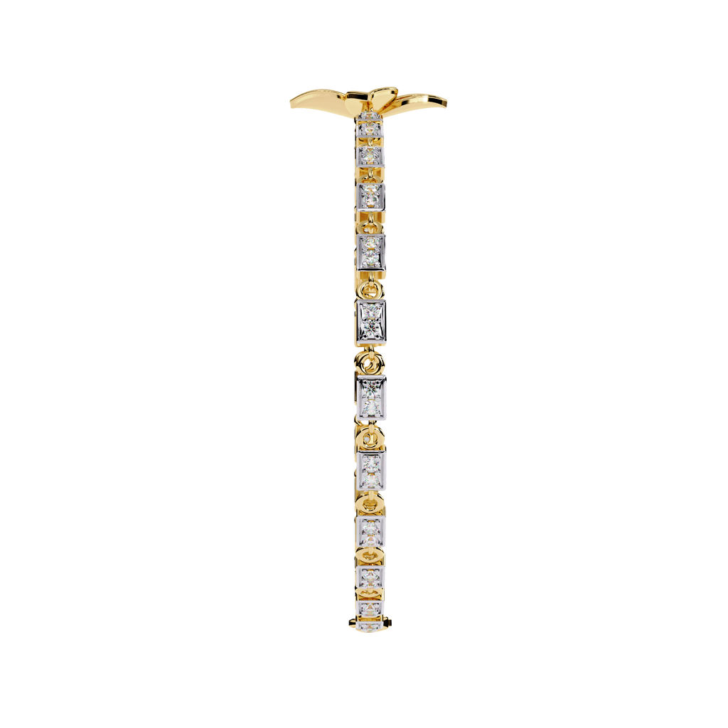 Yellow Gold Four-Petal Flower Station Link Bracelet