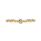 Yellow Gold Graduated Bezel Disc Diamond Bracelet