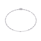 White Gold Diamond Graduated Bezel Disc Station Bracelet