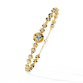 Yellow Gold Graduated Bezel Disc Diamond Bracelet
