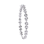 White Gold Diamond Graduated Bezel Disc Station Bracelet