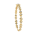 Yellow Gold Graduated Bezel Disc Diamond Bracelet
