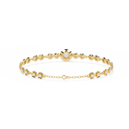 Yellow Gold Graduated Bezel Disc Diamond Bracelet