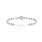 White Gold Diamond Graduated Bezel Disc Station Bracelet