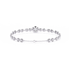 White Gold Diamond Graduated Bezel Disc Station Bracelet