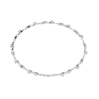 White Gold Diamond Alternating Fan Link Bracelet