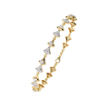 Yellow Gold Fan Link Alternating Diamond Bracelet