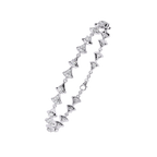 White Gold Diamond Alternating Fan Link Bracelet