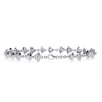 White Gold Diamond Alternating Fan Link Bracelet