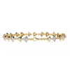 Yellow Gold Fan Link Alternating Diamond Bracelet