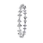 White Gold Diamond Alternating Fan Link Bracelet