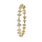 Yellow Gold Fan Link Alternating Diamond Bracelet