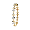 Yellow Gold Fan Link Alternating Diamond Bracelet
