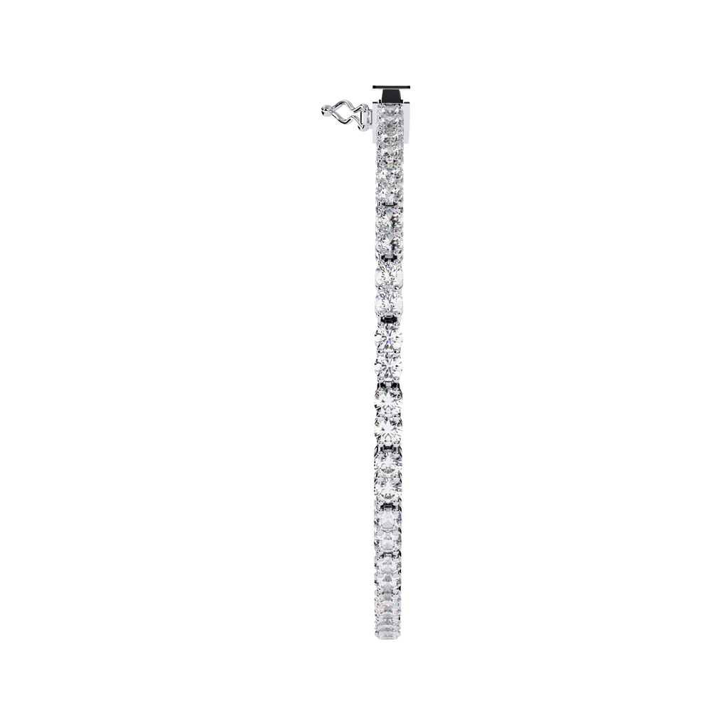 White Gold Diamond Round Brilliant Box Clasp Tennis Bracelet