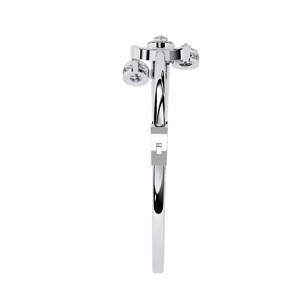 White Gold Diamond Pear Halo Hairpin Bracelet