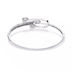 White Gold Diamond Pear Halo Hairpin Bracelet
