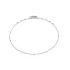 White Gold Diamond Pinwheel Flower Twisted Double Strand Bracelet