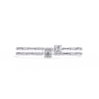 White Gold Diamond Solitaire Bamboo Bar Link Bracelet