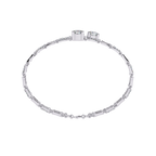 White Gold Diamond Solitaire Bamboo Bar Link Bracelet