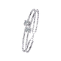 White Gold Diamond Solitaire Bamboo Bar Link Bracelet
