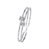 White Gold Diamond Solitaire Bamboo Bar Link Bracelet