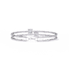White Gold Diamond Solitaire Bamboo Bar Link Bracelet